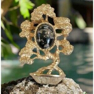 Vintage MCM Bonsai Tree Brooch Tree of Life Spiritual Nature Symbol